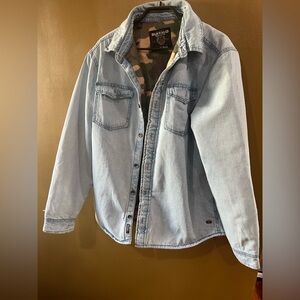 Sz M-Buffalo David Bitton Denim fleece camouflage lined Button Down shirt/jacket